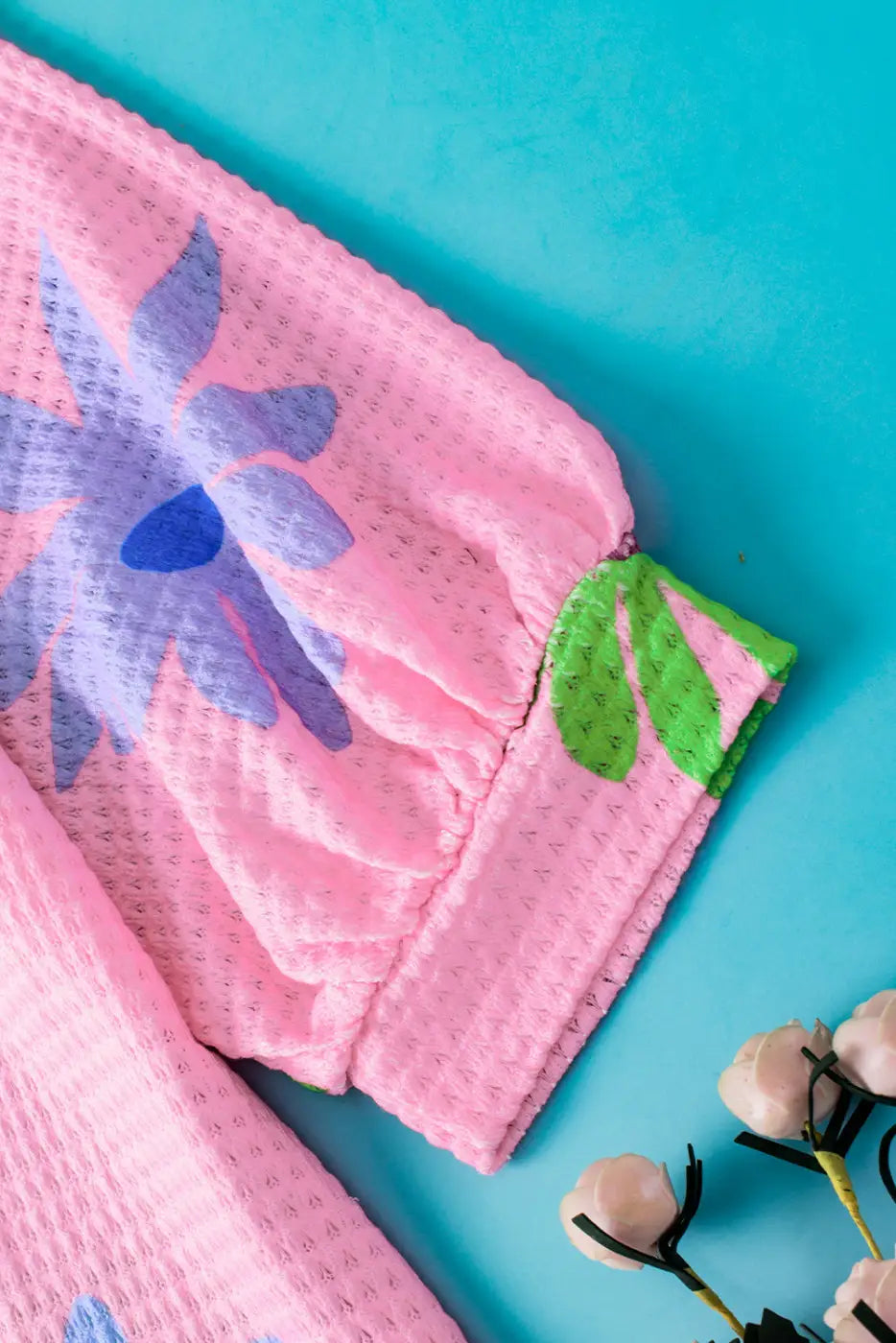 Pink textured floral t-shirt - tees