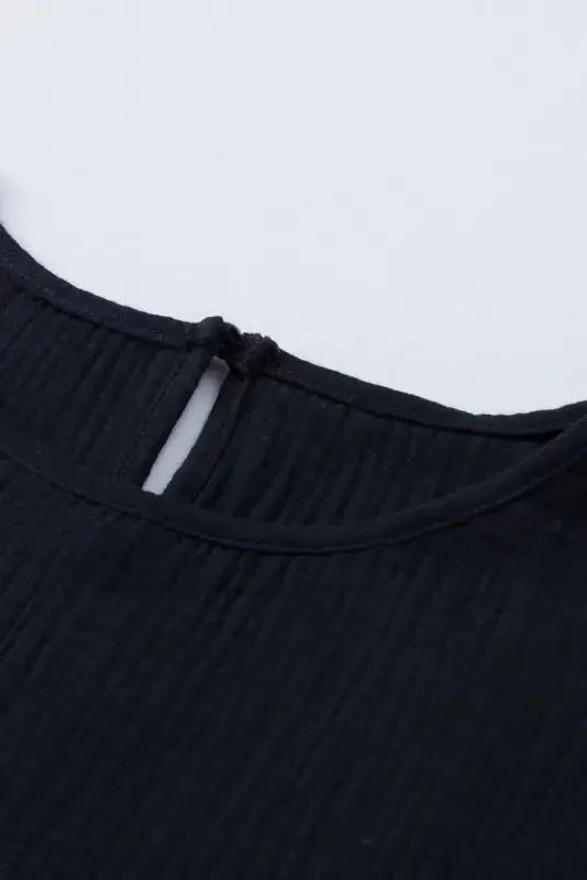 Pink Textured Tiered Ruffled Short Sleeve Blouse - Fashionfitz