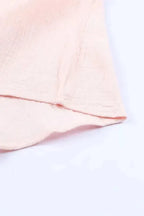 Pink Textured Tiered Ruffled Short Sleeve Blouse - Fashionfitz