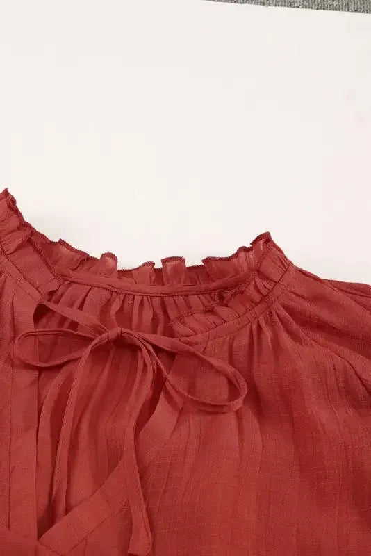 Pink Tiered Ruffled Drawstring V Neck Top - Fashionfitz