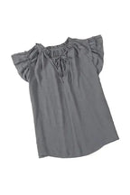 Pink Tiered Ruffled Drawstring V Neck Top - Fashionfitz