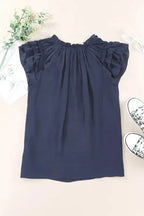 Pink Tiered Ruffled Drawstring V Neck Top - Fashionfitz