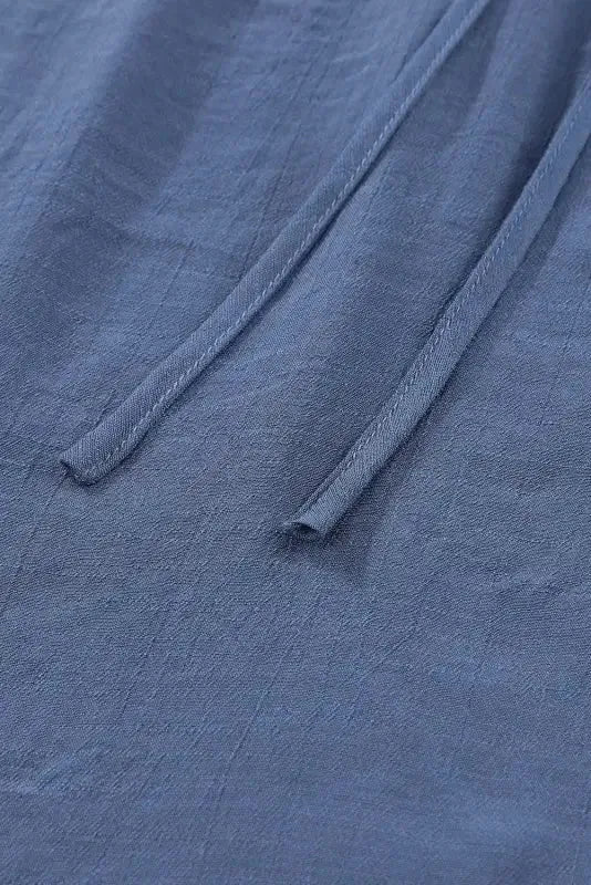 Pink Tiered Ruffled Drawstring V Neck Top - Fashionfitz