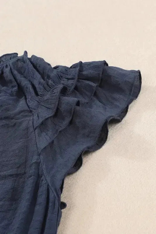 Pink Tiered Ruffled Drawstring V Neck Top - Fashionfitz