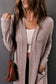 Pink tunic back open front cardigan with pockets - sweaters & cardigans