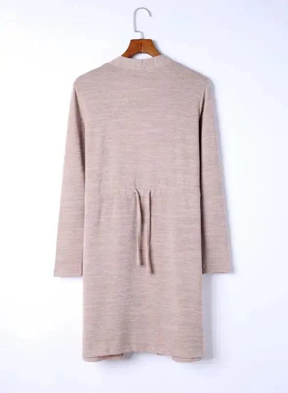Pink Tunic Back Open Front Cardigan with Pockets - Fashionfitz