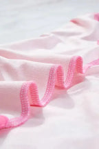 Pink Valentine Heart Print Long Sleeve Tee and Shorts Lounge Set - Fashionfitz