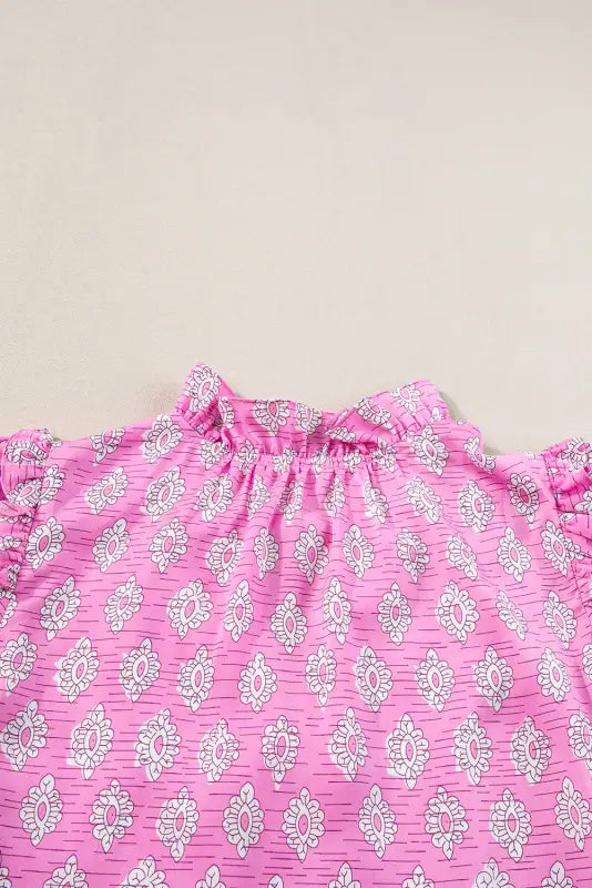 Pink vintage floral blouse - blouses