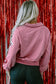 Pink washed snap sweatshirt - sweatshirts