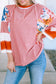 Pinstriped color block oversized top - long sleeve tops