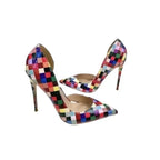 Fashionfitz Pixel High Heels Stiletto Shoes in vibrant pixel design, sleek pointed toe and high stiletto heel for bold fashion statement.