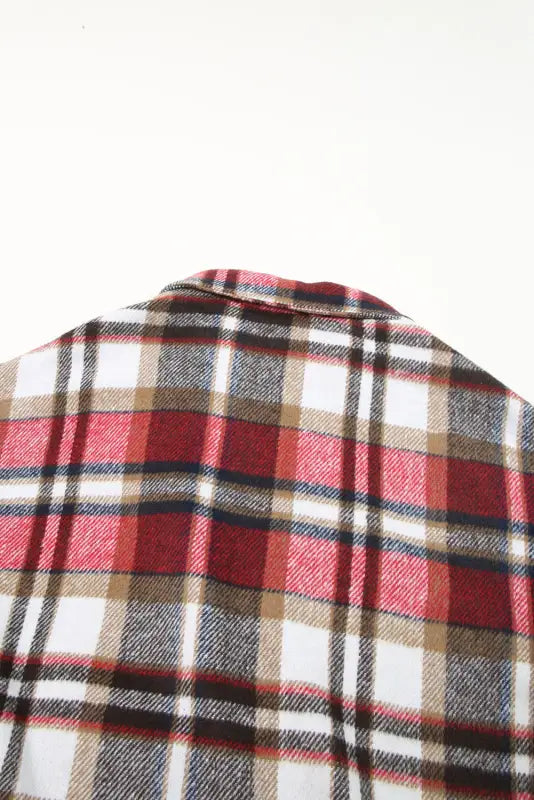 Plaid button-up lapel jacket - coats