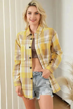 Plaid Button-Up Patch Pocket Shirt - Fashionfitz