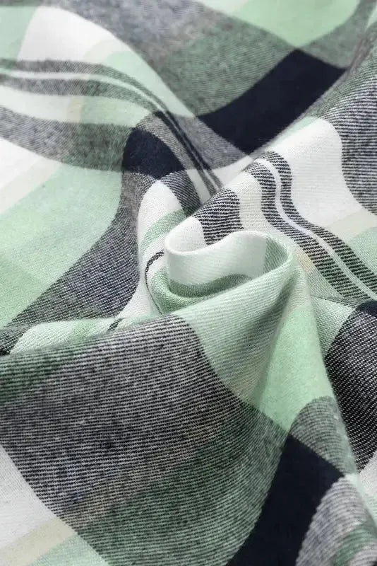 Plaid Button-Up Patch Pocket Shirt - Fashionfitz