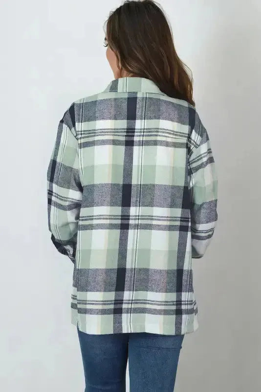Plaid Button-Up Patch Pocket Shirt - Fashionfitz