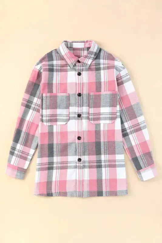 Plaid Button-Up Patch Pocket Shirt - Fashionfitz
