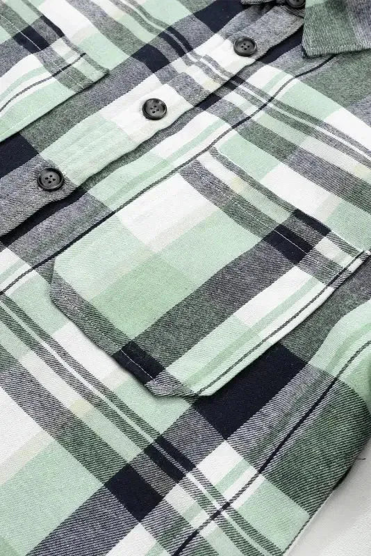 Plaid Button-Up Patch Pocket Shirt - Fashionfitz