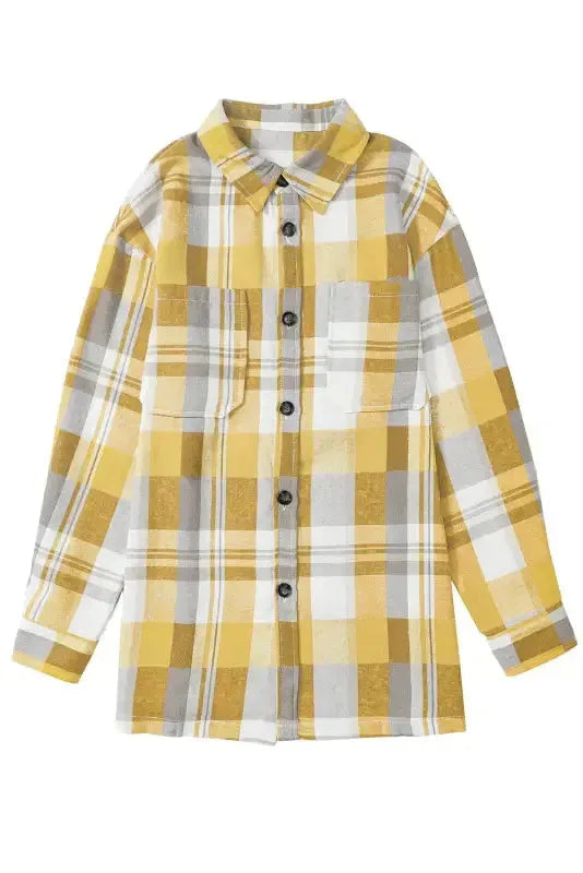 Plaid Button-Up Patch Pocket Shirt - Fashionfitz