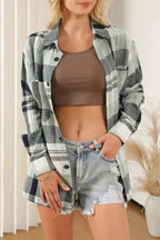 Plaid Button-Up Patch Pocket Shirt - Fashionfitz