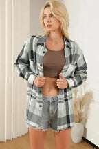 Plaid Button-Up Patch Pocket Shirt - Fashionfitz