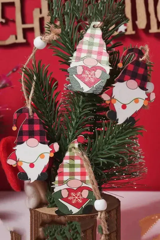 Plaid Christmas Pendant Quad 12PC Set - Fashionfitz