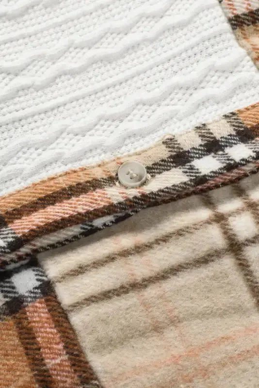 Plaid Color Block Patchwork Shacket - Fashionfitz