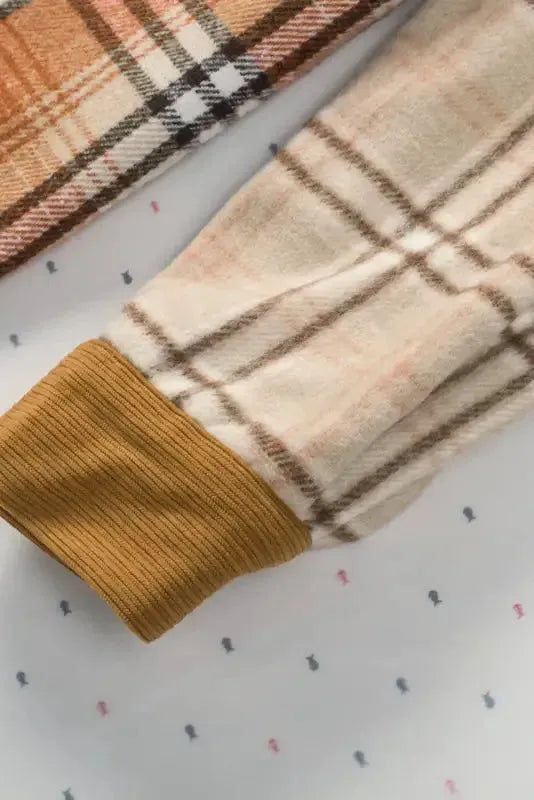 Plaid Color Block Patchwork Shacket - Fashionfitz
