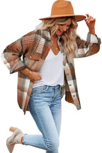 Plaid Flap Pockets Shacket - Fashionfitz