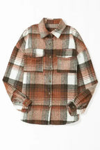 Plaid Flap Pockets Shacket - Fashionfitz