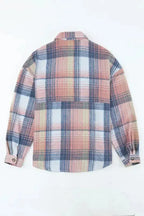 Plaid Flap Pockets Shacket - Fashionfitz