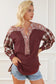 Plaid floral pullover top - plus size - blouses