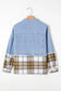 Plaid fusion oversized denim jacket | women’s jackets | fashionfitz