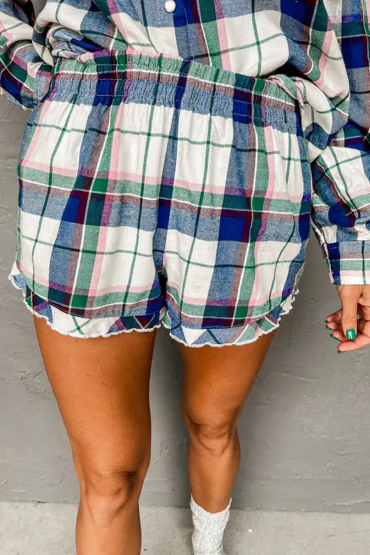 Plaid leisure two-piece lounge set