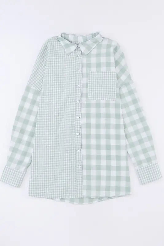 Plaid patchwork shirt - shirts