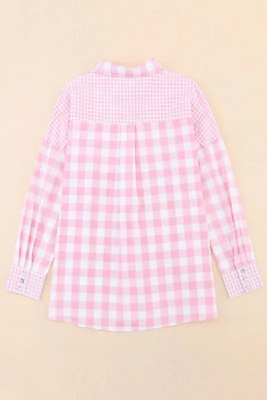 Plaid patchwork shirt - shirts