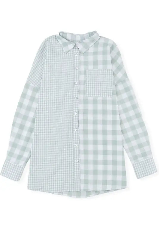 Plaid patchwork shirt - shirts