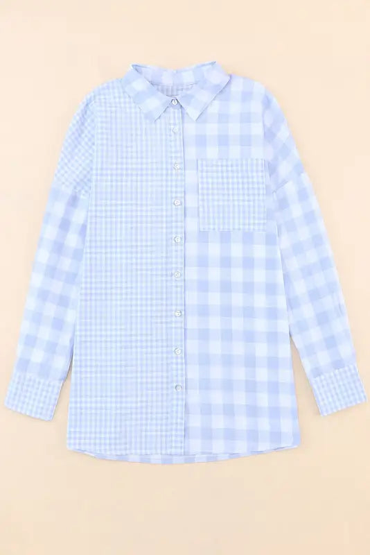 Plaid patchwork shirt - shirts