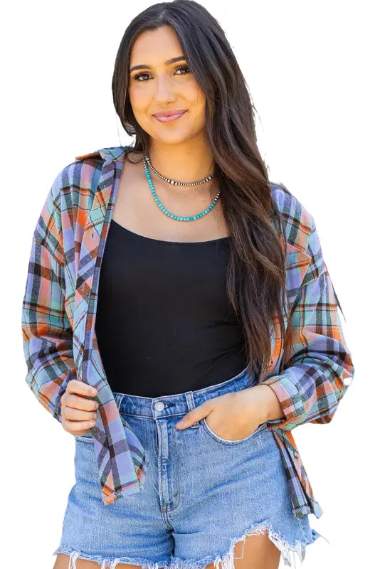 Plaid revival loose shirt | women’s shirts | fashionfitz