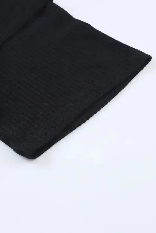 Plain Waffle Knit Drop Shoulder Loose Top - Fashionfitz