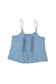 Sky blue pleated buttons denim tank top - tops