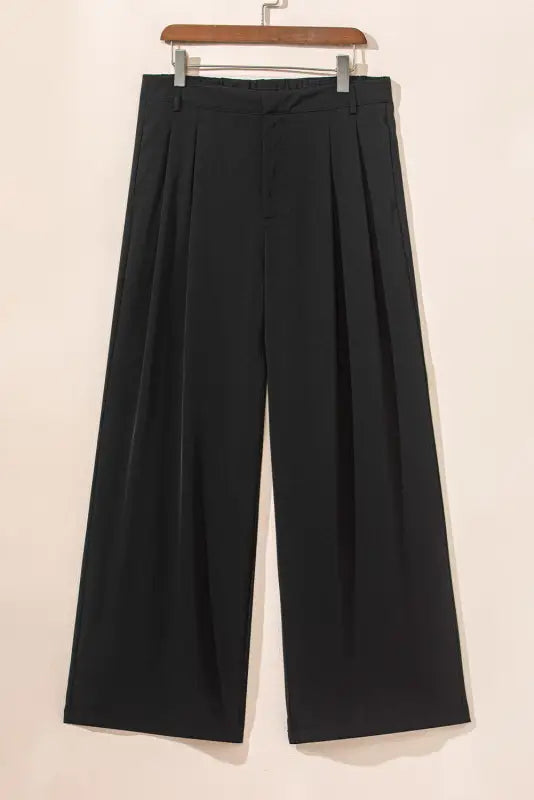 Pleated elegant wide leg pants - suit