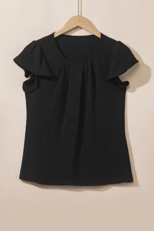 Pleated flutter sleeve blouse - tops/blouses & shirts