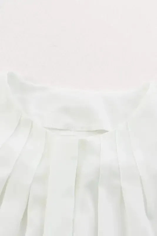 Pleated Neck Stretch Cuff Shirt - Fashionfitz