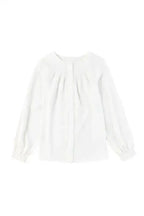 Pleated Neck Stretch Cuff Shirt - Fashionfitz