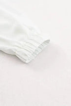 Pleated Neck Stretch Cuff Shirt - Fashionfitz