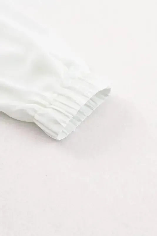 Pleated Neck Stretch Cuff Shirt - Fashionfitz