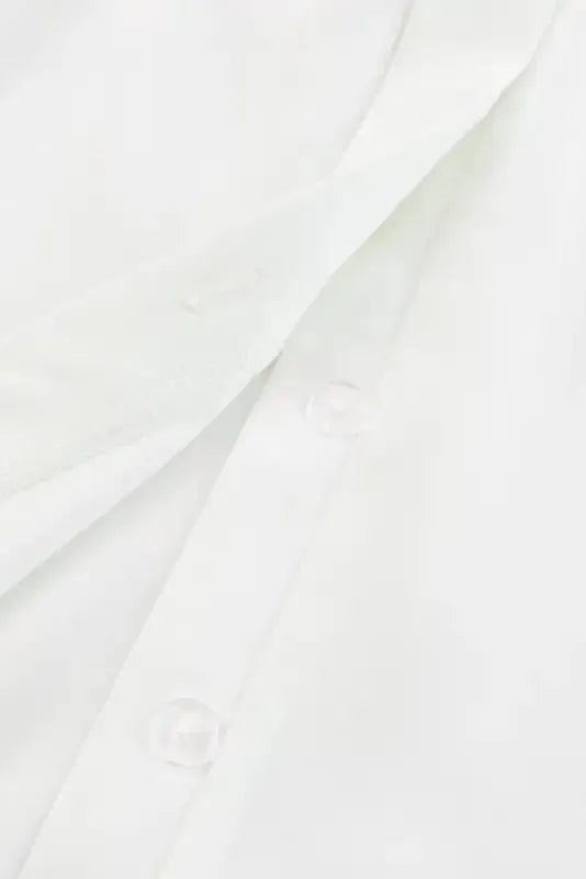 Pleated Neck Stretch Cuff Shirt - Fashionfitz