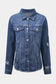 Plus size distressed denim jacket - jackets