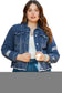 Plus size distressed denim jacket - jackets