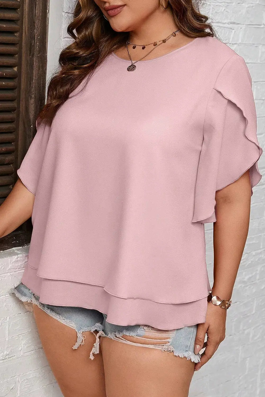 Plus size double layered blouse - blouses & shirts